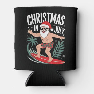 Rafraîchisseur Pour Canette Noël en juillet Funny xmas Noël Santa Plage