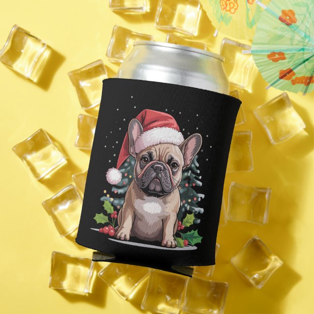 Rafraîchisseur Pour Canette Noël Français Bulldog Lover Chien maman Drôle (Été in situ)