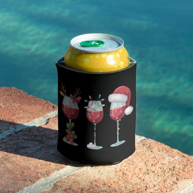 Rafraîchisseur Pour Canette Noël Père Noël Vin Verre Saison de vacances Boire (Piscine in situ)