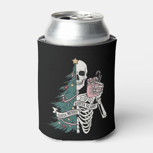 Rafraîchisseur Pour Canette Noël Sorta Scare Sorta Merry Funny Skeleton (Can devant)