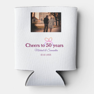Rafraîchisseur Pour Canette Nœud rose fête les 50 ans de mariage