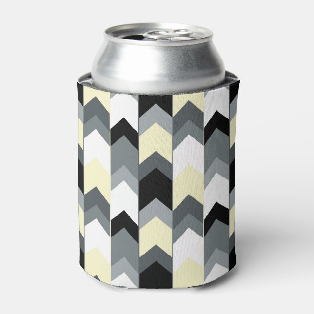 Rafraîchisseur Pour Canette Noir, gris, chevron jaune (Can devant)