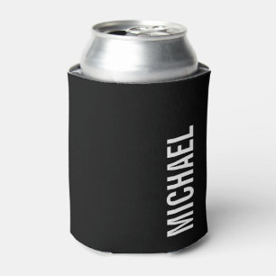 Rafraîchisseur Pour Canette Noir moderne minimaliste Nom personnalisé