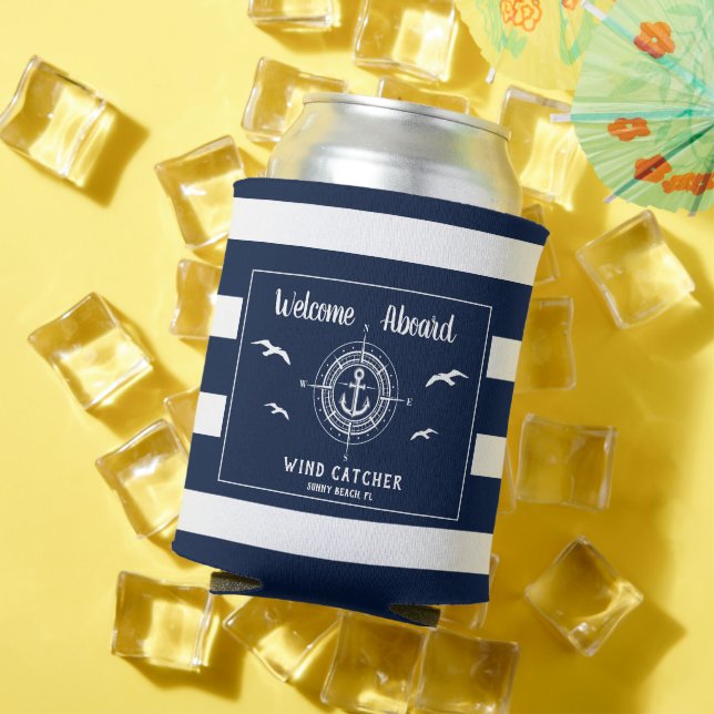 Rafraîchisseur Pour Canette Nom de bateau personnalisé Bienvenue à bord du Coo (Été in situ)