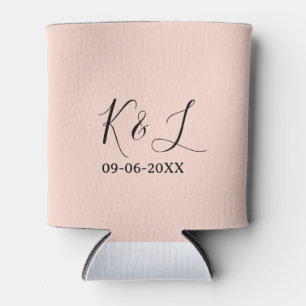 Rafraîchisseur Pour Canette nom de couple de mariage lettre date fond pastel r