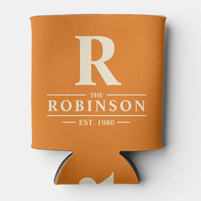 Rafraîchisseur Pour Canette Nom de famille & Citron Chaud Initial (Devant)