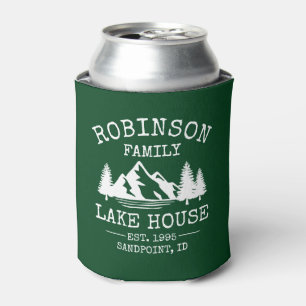 Rafraîchisseur Pour Canette Nom de famille Lake House Trees Forest Green
