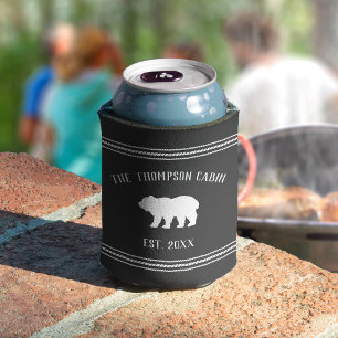 Rafraîchisseur Pour Canette Nom de famille personnalisé de l'ours rustique