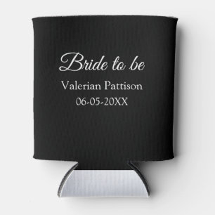 Rafraîchisseur Pour Canette Nom de la future mariée date noir blanc enterremen