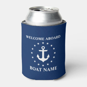 Rafraîchisseur Pour Canette Nom du bateau nautique Ancre Étoiles Bleu Bienvenu
