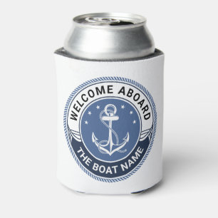 Rafraîchisseur Pour Canette Nom du bateau personnalisé bienvenue à bord de l'a