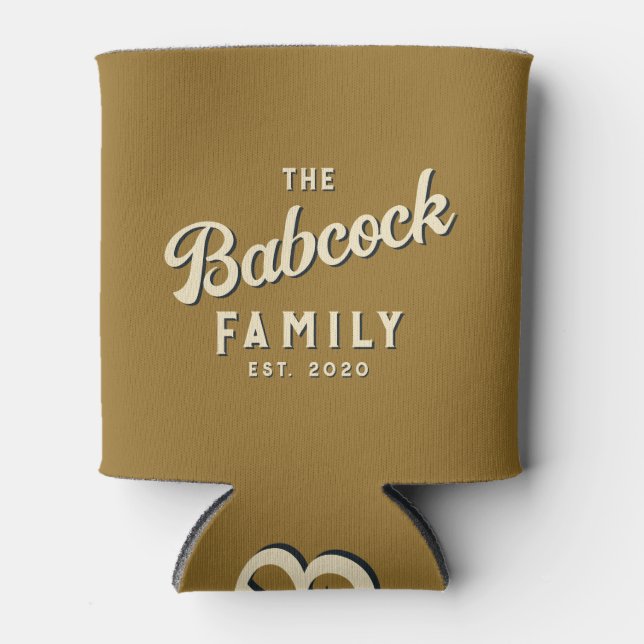 Rafraîchisseur Pour Canette Nom et année de la famille rétro du désert chaud (Devant)