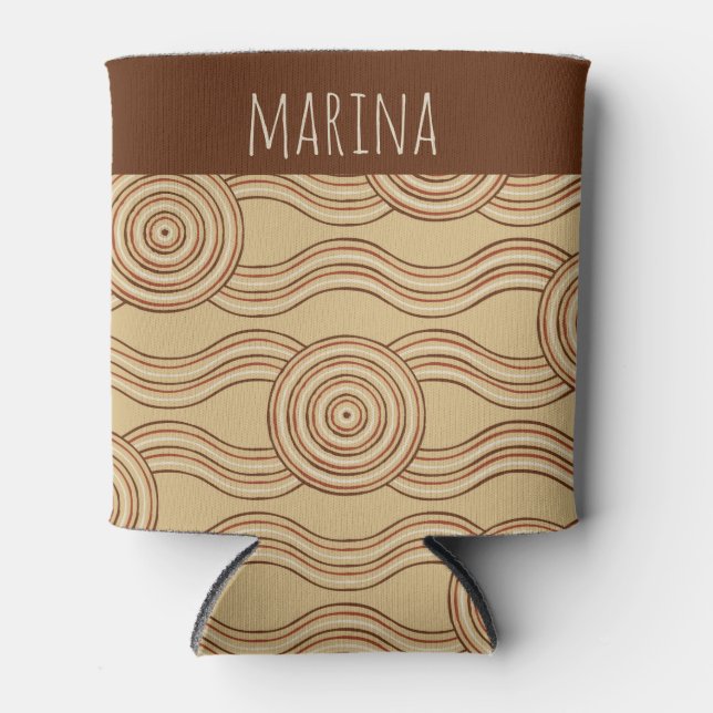 Rafraîchisseur Pour Canette Nom personnalisable Earth Australian Dreamtime (Devant)