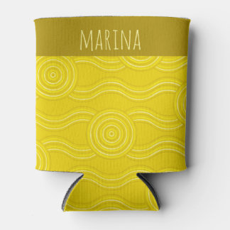 Rafraîchisseur Pour Canette Nom personnalisable Wattle Australian Dreamtime