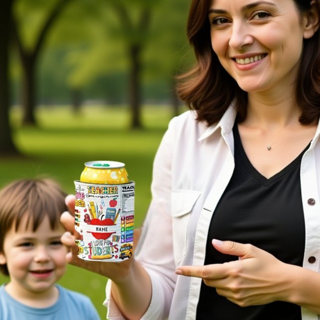 Rafraîchisseur Pour Canette Nom personnalisé du meilleur enseignant (Best Teacher custom name Can Cooler)