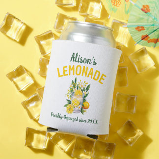 Rafraîchisseur Pour Canette Nom personnalisé Fête d'été Lemonade verte jaune