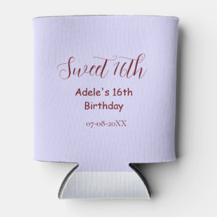 Rafraîchisseur Pour Canette Nom rétro mauve pastel violet pour 16e anniversair