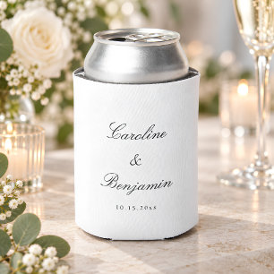 Rafraîchisseur Pour Canette Noms de calligraphie de mariage élégants noir et b