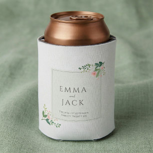 Rafraîchisseur Pour Canette Noms de mariage de verdure rose tendre