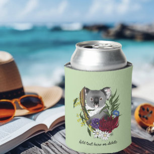 Rafraîchisseur Pour Canette Nounours Koala Mignon Vert Flore Faune Australienn