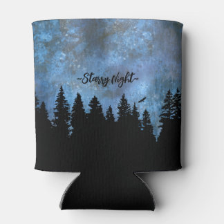 Rafraîchisseur Pour Canette Nuit de la forêt de pins de texte personnalisé