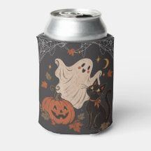 Nuit vintage d'Halloween avec citrouille et fantôm
