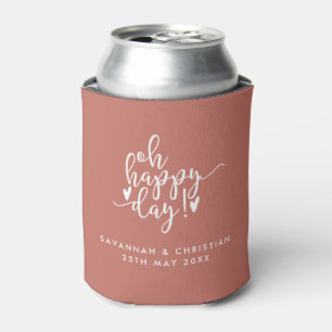 Rafraîchisseur Pour Canette Oh Joyeux Jour Script Mariage en terre cuite