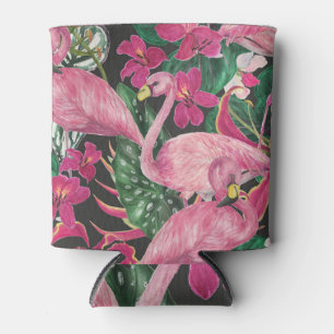 Rafraîchisseur Pour Canette Oiseaux de Flamant rose : Motif d'aquarelle tropic