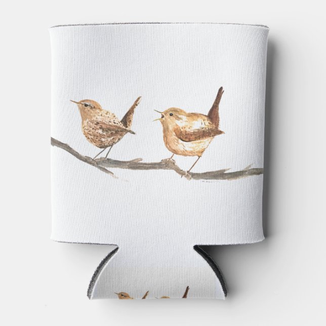 Rafraîchisseur Pour Canette Oiseaux mignons aquarelle faune boisée (Devant)