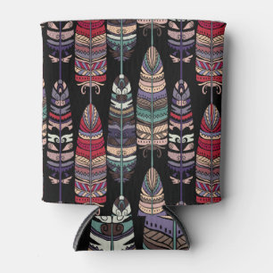 Rafraîchisseur Pour Canette Oiseaux Plumes Art Tribal Sans Seamless