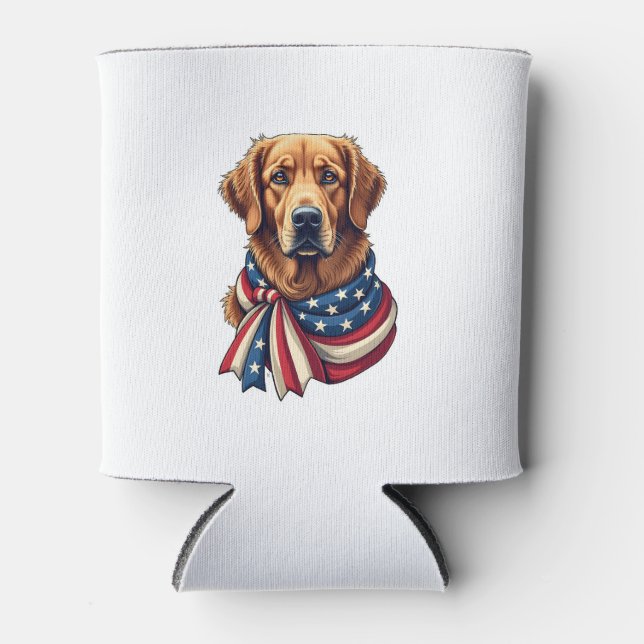 Rafraîchisseur Pour Canette Old Glory Golden Retriever Vintage Shirt 2 (Devant)