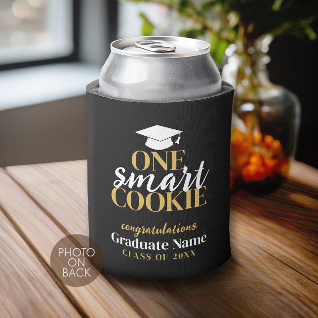Rafraîchisseur Pour Canette One Smart Cookie - Moderne Graduation 1 Photo (Custom Can Cooler)