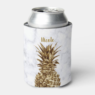 Rafraîchisseur Pour Canette Or assez girly élégant et ananas de marbre blanc