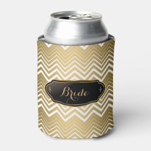 Rafraîchisseur Pour Canette Or Et Blanc Zigzag Chevron