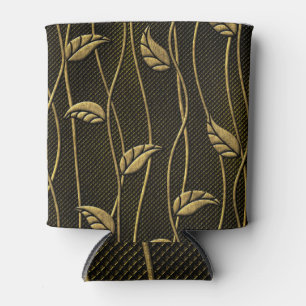 Rafraîchisseur Pour Canette Or et noir : Texture 3D Feuille.