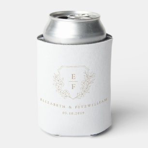 Rafraîchisseur Pour Canette Or Simple Élégant Cerisier Blossom Monogram Crest