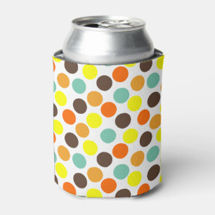 Rafraîchisseur Pour Canette Orange, Jaune, Brown, Points Bleus