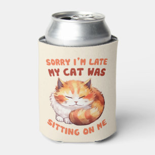 Rafraîchisseur Pour Canette Orange Tabby Chat - Désolé, je suis en retard