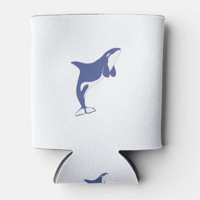 Rafraîchisseur Pour Canette Orca - Baleine tueuse - Bleu - Animal drôle (Devant)