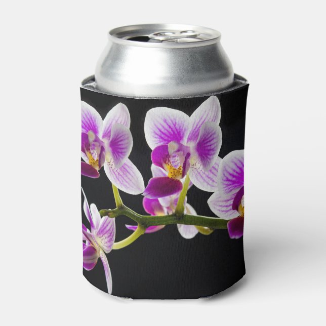 Rafraîchisseur Pour Canette Orchidée blanche et violette (Can devant)
