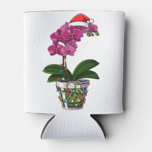 Rafraîchisseur Pour Canette Orchidée papillon de Noël Phalaenopsis Lumières de
