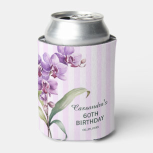 Rafraîchisseur Pour Canette Orchidée violette moderne rayures florales 60e ann