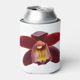Rafraîchisseur Pour Canette Orchidées Marron I Floral Rouge Magnifique