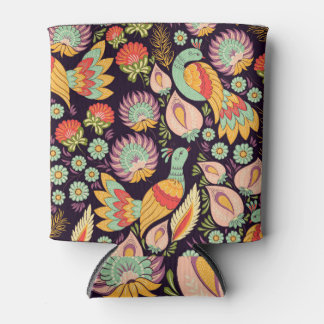 Rafraîchisseur Pour Canette Ornement vintage Folk Floral Birds