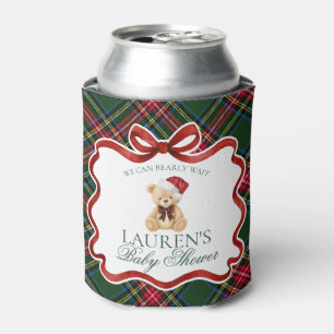 Rafraîchisseur Pour Canette Ours de Noël à carreaux écossais Cadeau de fête pr