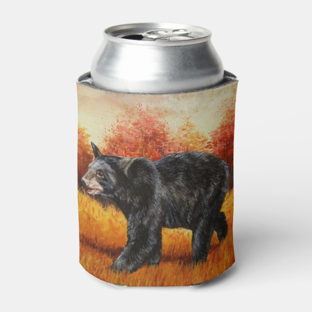 Rafraîchisseur Pour Canette Ours noir en forêt d'automne (Can devant)