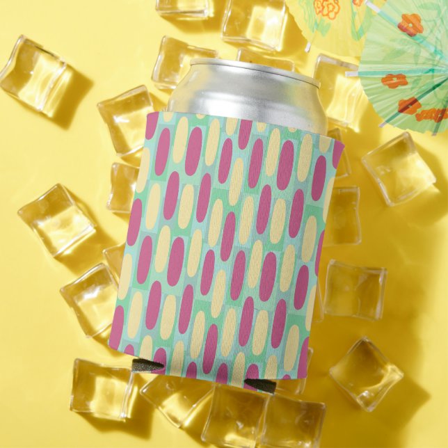 Rafraîchisseur Pour Canette Ovales jaune et rose (Été in situ)