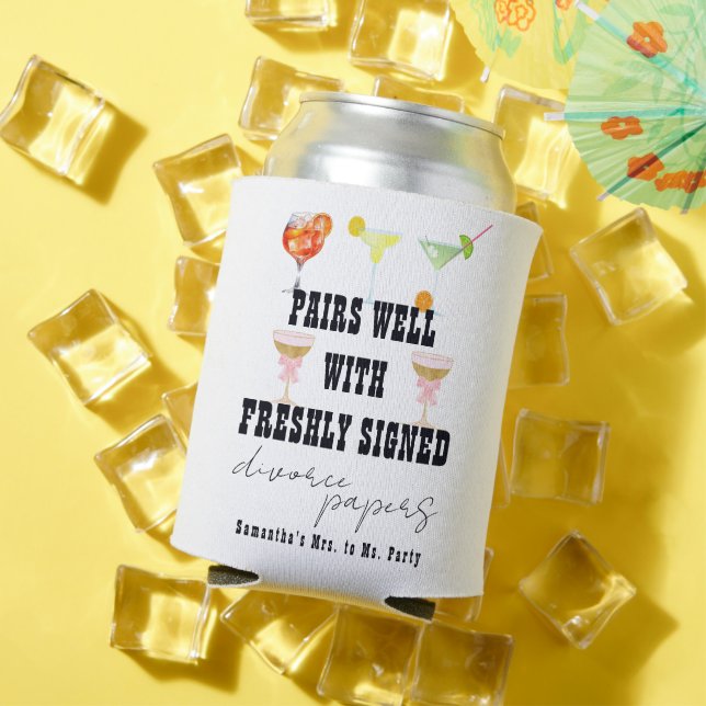 Rafraîchisseur Pour Canette Pairs Well Divorce Papiers Cocktail Brunch Party (Été in situ)