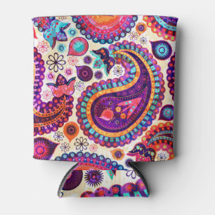 Rafraîchisseur Pour Canette Paisley Floral Indian Ornement sans fil