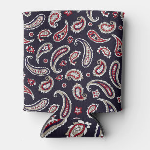 Rafraîchisseur Pour Canette Paisley indien traditionnel, motif de marine.